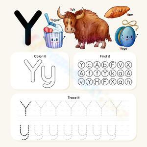 Find and Trace Letter Y: Alphabet Activity Worksheet