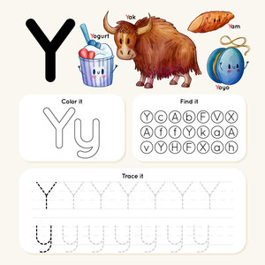 Find and Trace Letter Y: Alphabet Activity Worksheet