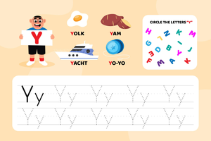 Circle and Trace Letter Y: Handwriting Worksheet