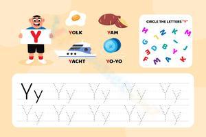 Circle and Trace Letter Y: Handwriting Worksheet