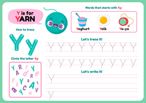 Essential Letter Y Practice Worksheet | Grade 1