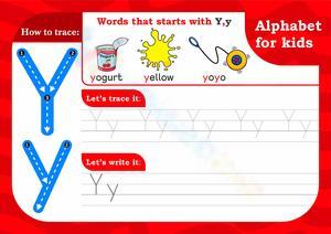 Printable Letter Yy Writing Practice for Kids 