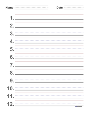 Handwriting Template: Blank Practice for Students