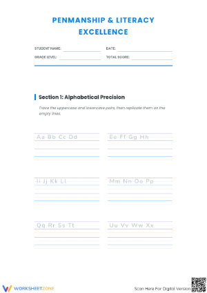 Blank Handwriting Paper: Practice Penmanship Skills