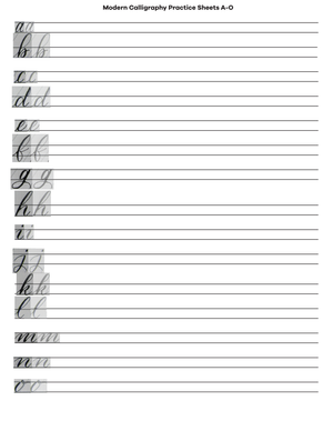 Calligraphy Practice: A-Z Alphabet Worksheet