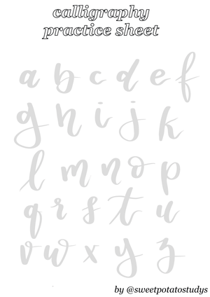 Calligraphy Alphabet Sheet: A to Z Practice