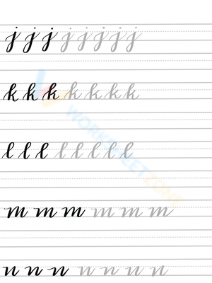 Letter Tracing: J-N Practice Worksheet for Kids