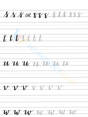 Letter Tracing: S-W Practice Worksheet for Kids