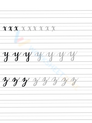 Letter Tracing: X-Z Practice Worksheet for Kids