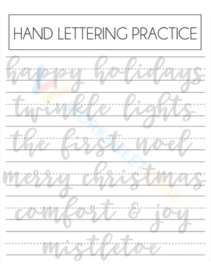 Holiday Hand Lettering Practice Sheet