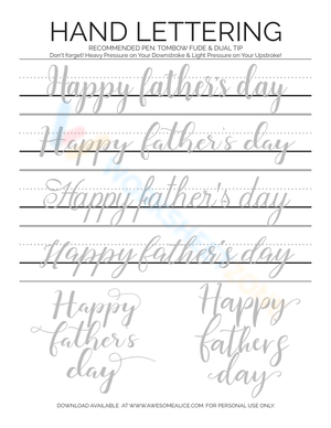 Happy father's day practicing sheet