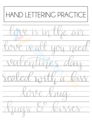 Valentine's day practicing sheet