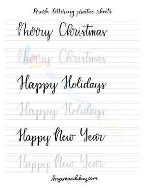 Christmas Eve Lettering Practice Sheet