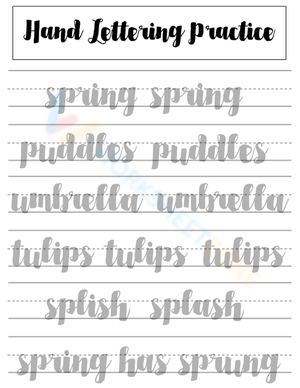 Spring Themed Lettering Practice Sheet