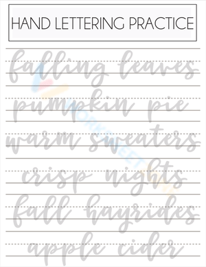 Practice Sheet for Calligraphy