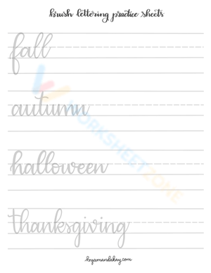 Fall-Themed Lettering Practice for Skill Improvement
