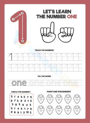 Number 1 Worksheet for Early Learning