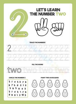 Number 2 Worksheet for Early Learning