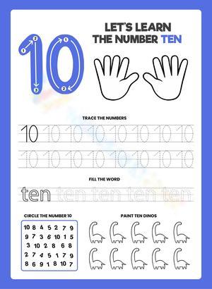 Number 10 Worksheet for Early Learning