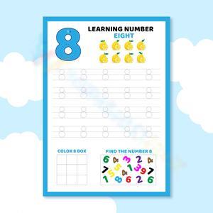 Number 8 Recognition Worksheet for Early Learning
