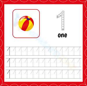 Number 1 Tracing Worksheet for Kids