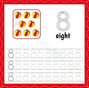 Number 8 Tracing Practice for Early Learners