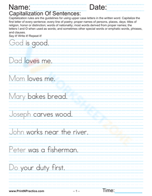 Understanding Sentence Structure Worksheet