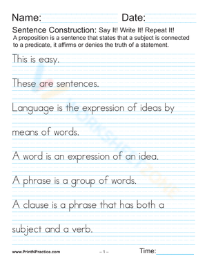 Building Better Sentences: Sentence Construction Practice