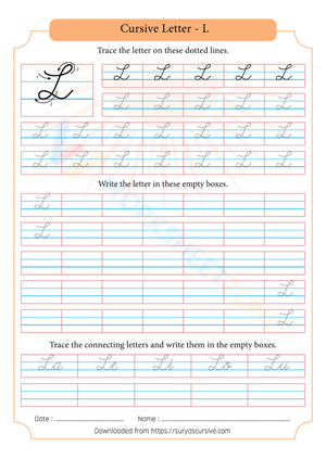 Cursive Practice: Capital Letter L