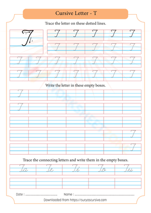 Cursive Practice: Capital Letter T