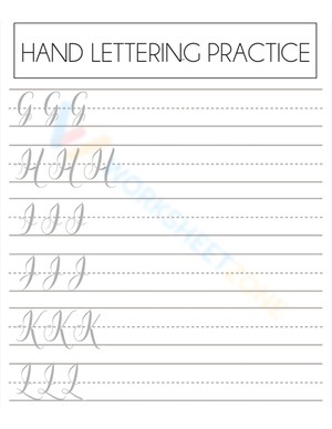 Practice Cursive Capital Letters G-L