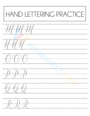 Handwriting Practice: Cursive Letters M-R