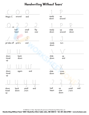 Cursive Capital Letter Formation Chart O-Z