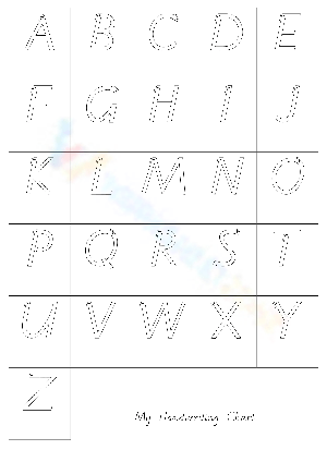Uppercase Victorian Modern Cursive Handwriting Chart