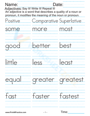 Daily Handwriting: Word Skill Practice Sheet