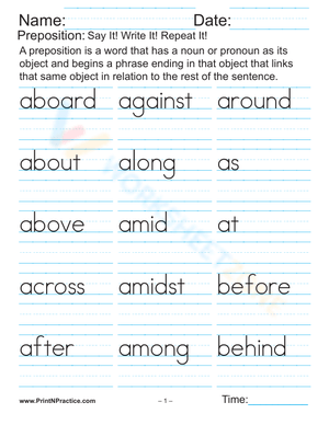 Daily handwriting practice - Words