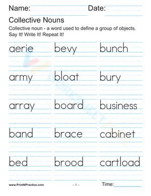 Daily handwriting practice sheets