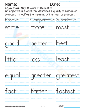 Daily handwriting practice sheets