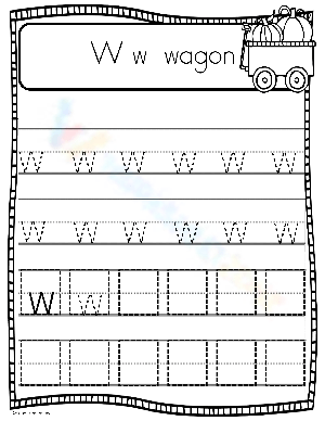 Letter W Handwriting And Tracing Practice Worksheet