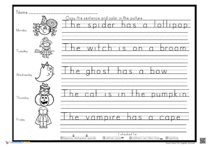 Halloween-Themed Handwriting Practice for Kids