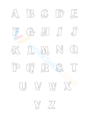 Floral Bubble Letters: A Decorative Worksheet