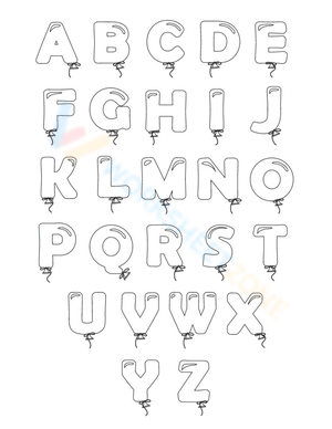 Balloon Bubble Letters: A Festive Worksheet