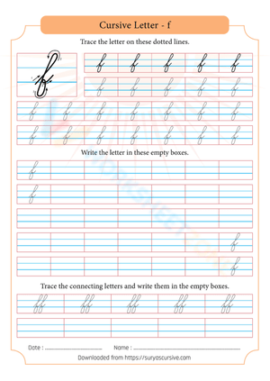 Cursive Handwriting: Perfecting the Letter F