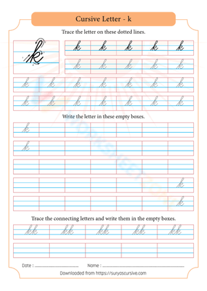 Cursive Handwriting: Mastering the Letter K 