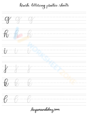 M-R Lower Calligraphy Letters Practice