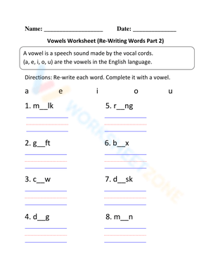 Vowels Worksheet: Enhance Phonics Skills for Students