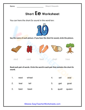 Learn the Short E Sound with Engaging Activities
