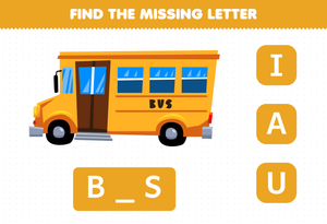 Complete the Word BUS with the Right Letter