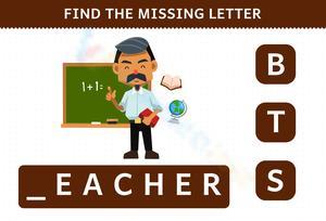 Teacher Missing Letter Worksheet