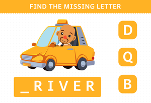 Missing Letter With Fun Transport Vocabulary 
